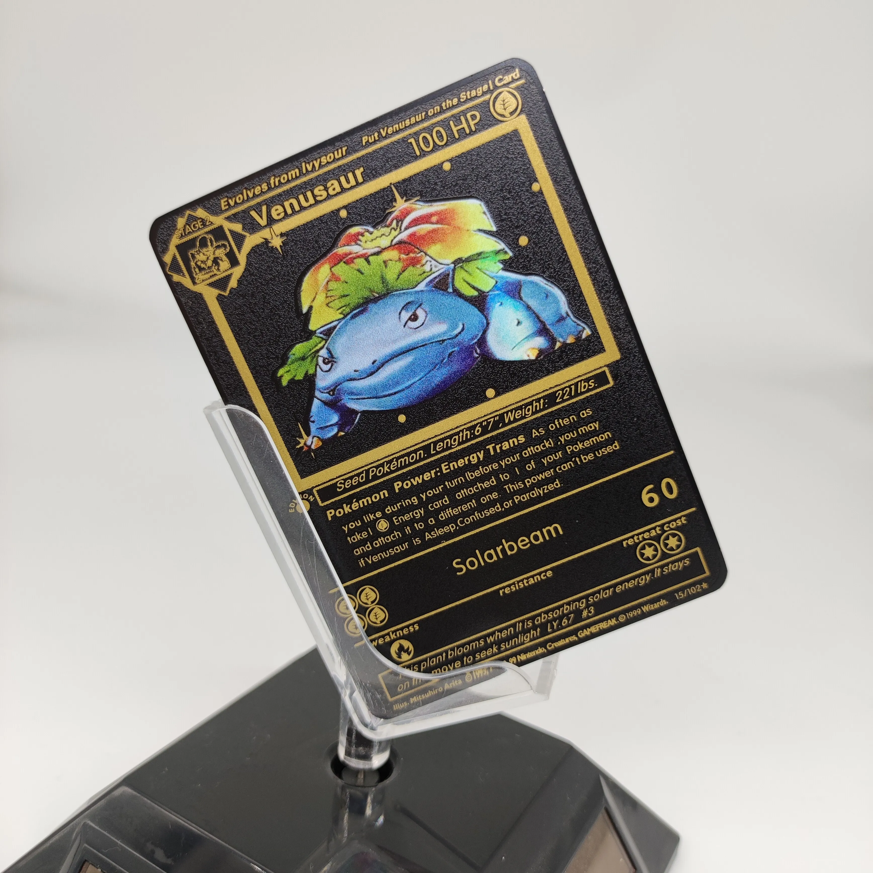 In Stock Gold Metal Charizard Vamx Hp500 Poke mon Cards New Trading Cards Collection Game