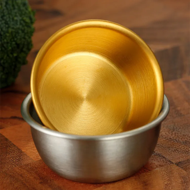 high quality 304 stainless steel golden sauce dish salad dressing bowl sauce bowl for tomato sauce
