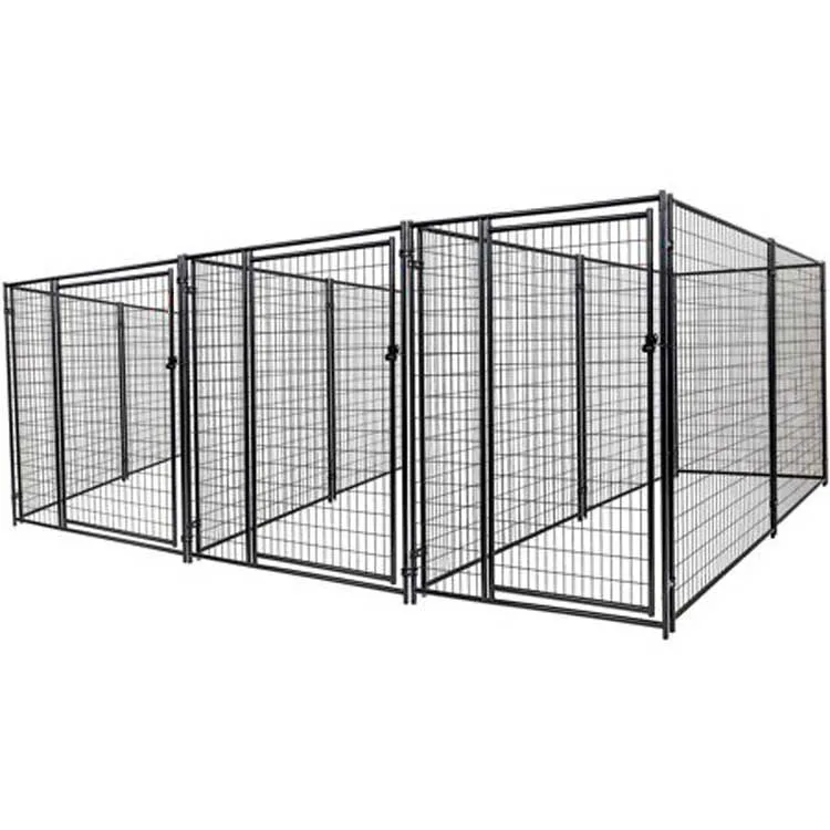 heavy duty black outdoor dog 3 run kennel panel system common wall for wholesale