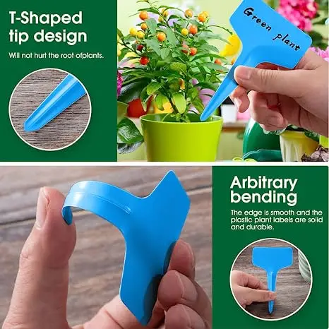 Plastic Waterproof Reusable Gardening Flower Plant T-Type Succulent Label For Flower Vegetables Herb Signs for Tagging Plants