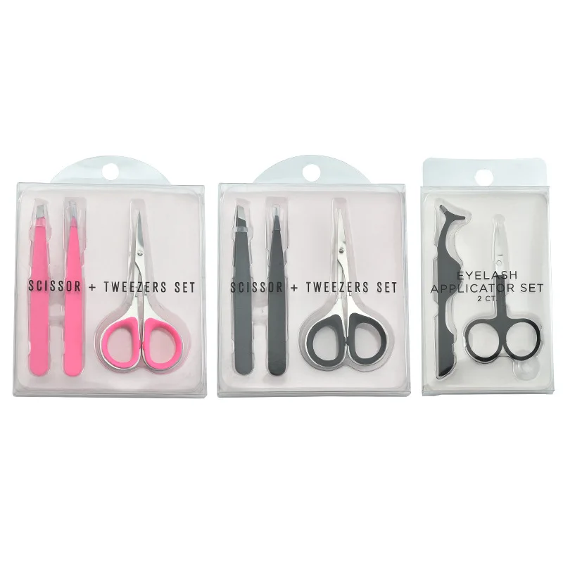 Hot-selling stainless steel eyebrow styling tools, eyebrow tweezers, eyebrow scissors 3-piece set