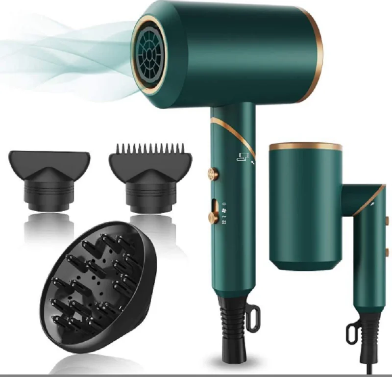 Hammer high power folding hair dryer negative ion hair dryer household hair dryer (1600431601609)