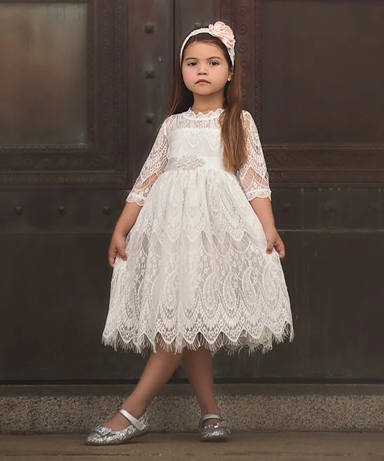 Flower Girl Dresses Summer Lovely Baby Princess Pageant Lace Tulle Little Girls Special Occasion Flower Girl Dresses