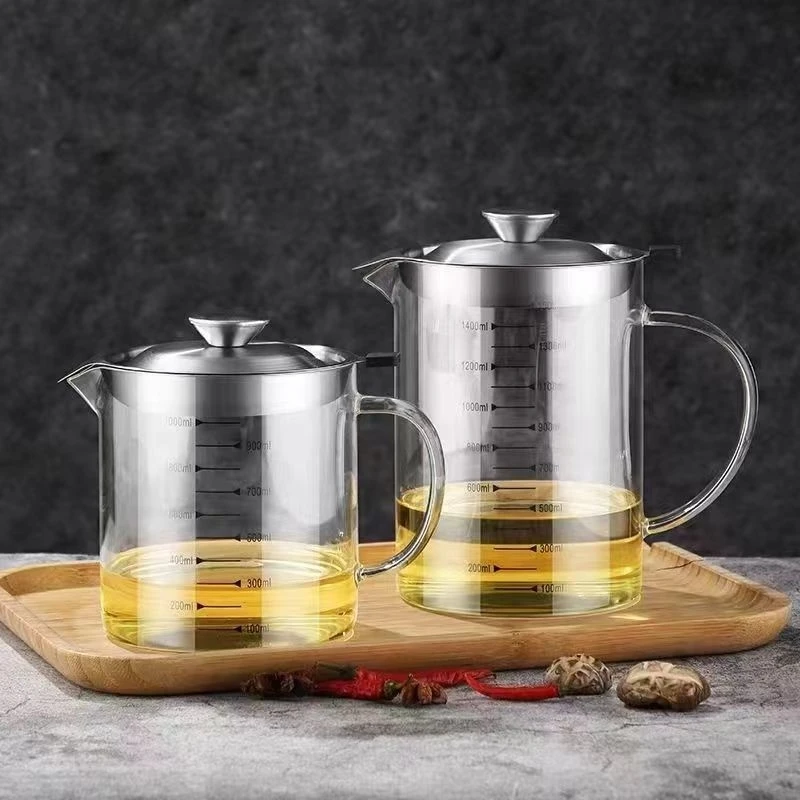 Low Price Sale Thickened Glass Oil Despenser Bottle with Stainless Steel Filter Mesh