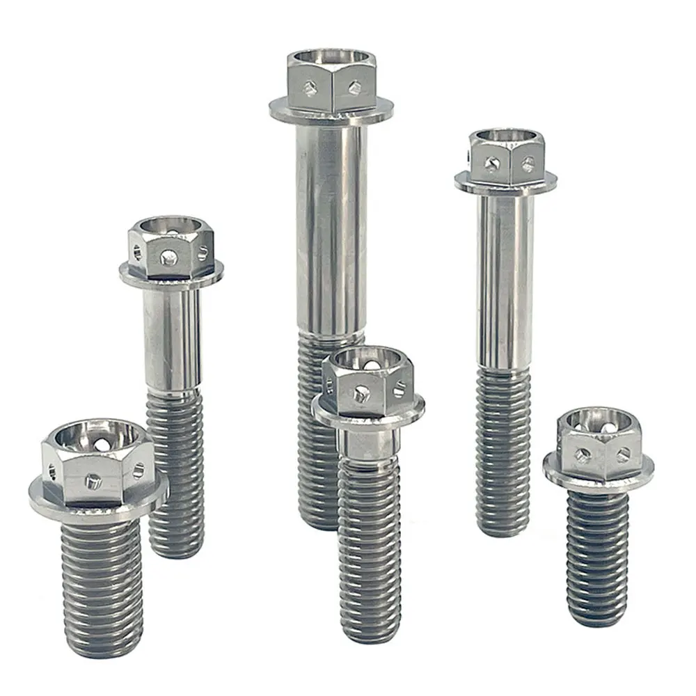 Hot Selling Gr2 Gr5 Grade 2 Grade 5 Titanium Alloy Steel Anodized Serrated Hexagon Head Flange Bolt Din6921