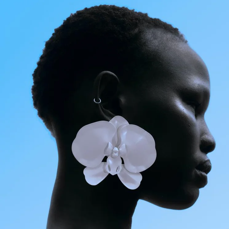 Женские серьги в виде орхидеи, 2024 лето