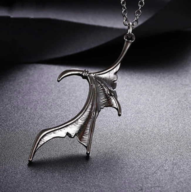 Gothic Devil Wings Necklace Retro Punk Batheart Alloy Pendant Couple Necklace