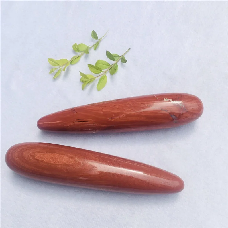 wholesale Natural crystal massage wand healing Red jasper quartz crystal dildo for sexy toys wand massage