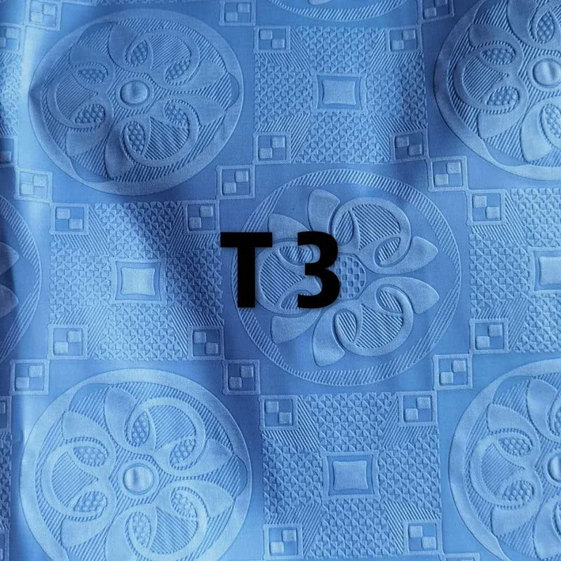 Wholesale Many design plain dyed twill bazin riche embossed satin fabric