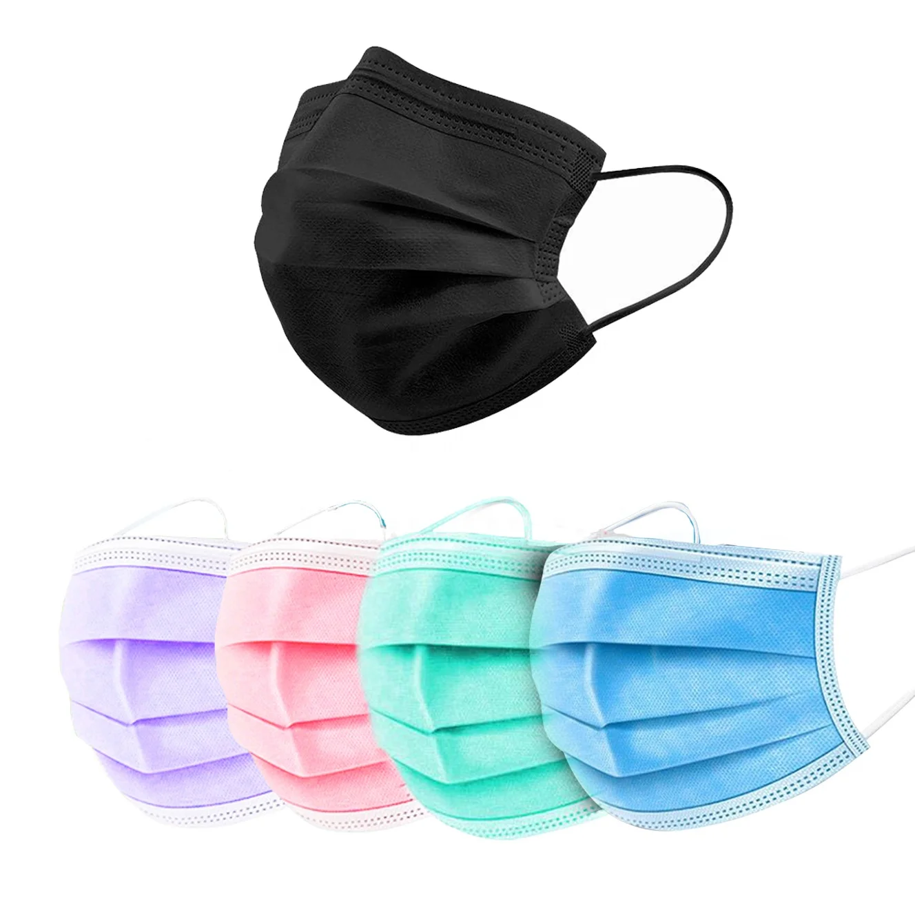 Medical ce  EN14683 3 layers  disposable face mask black 50pcs / wholesale vlack disposable face mask