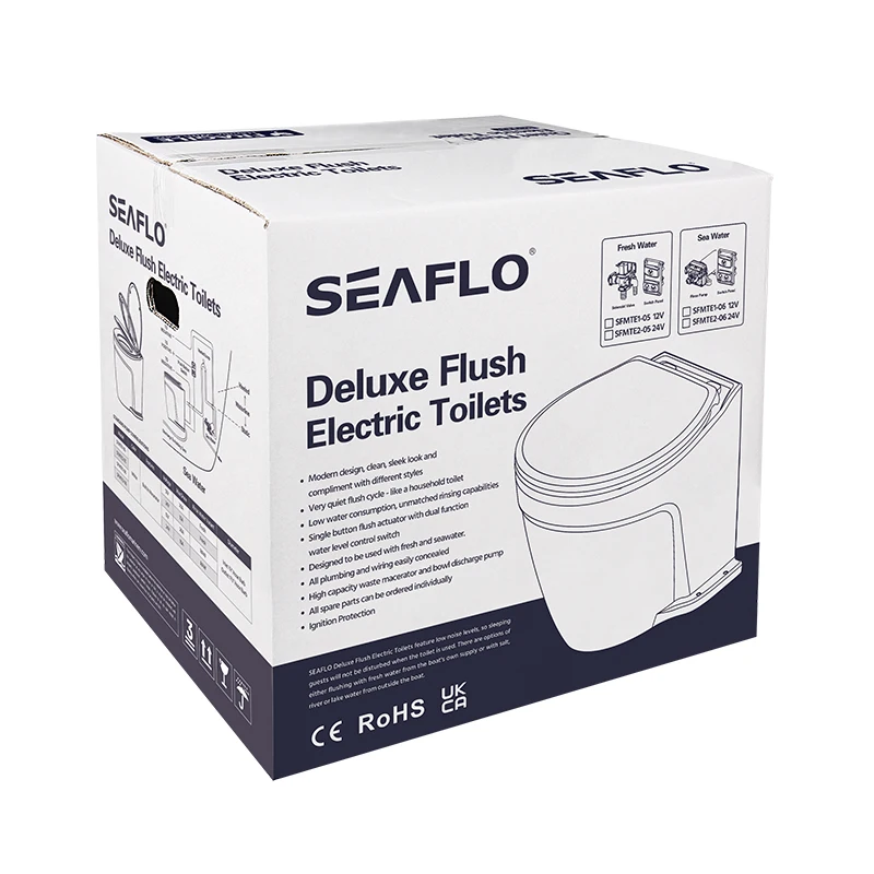 SEAFLO Electric Smart toilet for boat easy to operate and comfortable to touch Marine yacht electric toilet