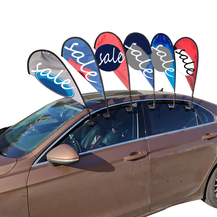 Weihai Wisezone Promotional Multifunctional 3 Shape Feather Teardrop Rectangle Car Window Banner