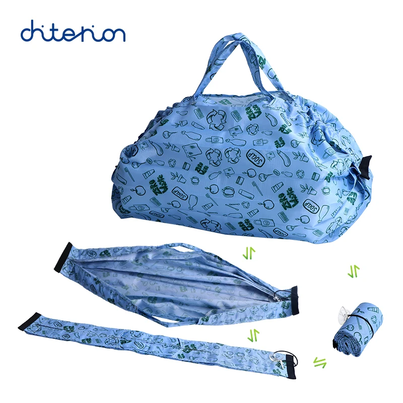 Wholesale Custom Logo Rpet Laminated Nylon Foldable Reusable Cloth Shopping Gift  Recycled Plastic Bag Shop