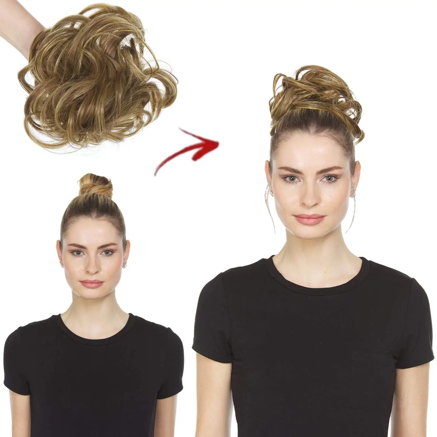 Chignon Messy Bun Hair  Hair Extensions  Create Full Updos for Events Everyday Wear Washable, Realistic, Synthetic Hair Bun
