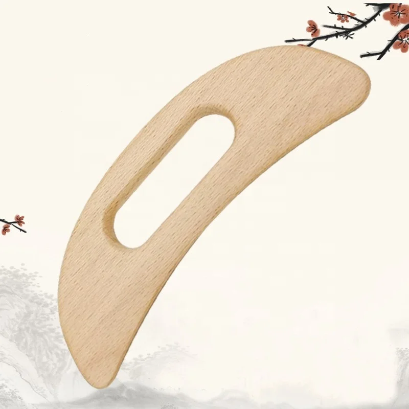 Hot-selling Moon Shaped Wooden Gua Sha Tools Professional Lymphatic Drainage Scraping Board  Wood Therapy Massage Tools