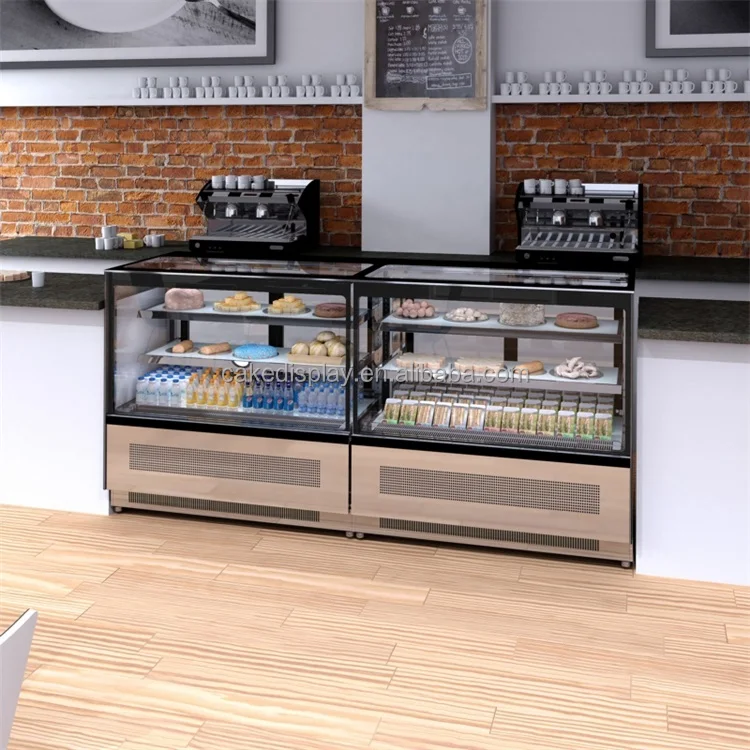 New Square Glass Bake Cafe Used Commercial Cake Display Fridge Cabinet Cake Showcase Chiller