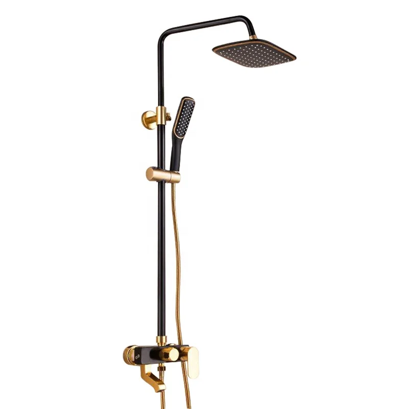 shower set wall mounted brass tap Bathroom taps luxury brass kits rain rainfall showerset mixer faucet set shower equipment