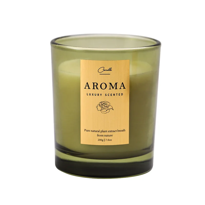 private label colored glass soy wax smokeless holiday gift accompanied handmade glass cup decorative scented candles