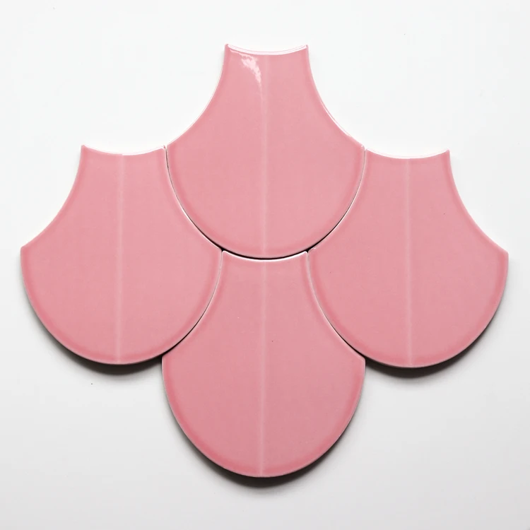 Chinese guangzhou OEM / ODM tile factory light or dark green mosaic fan tile ceramic tiles