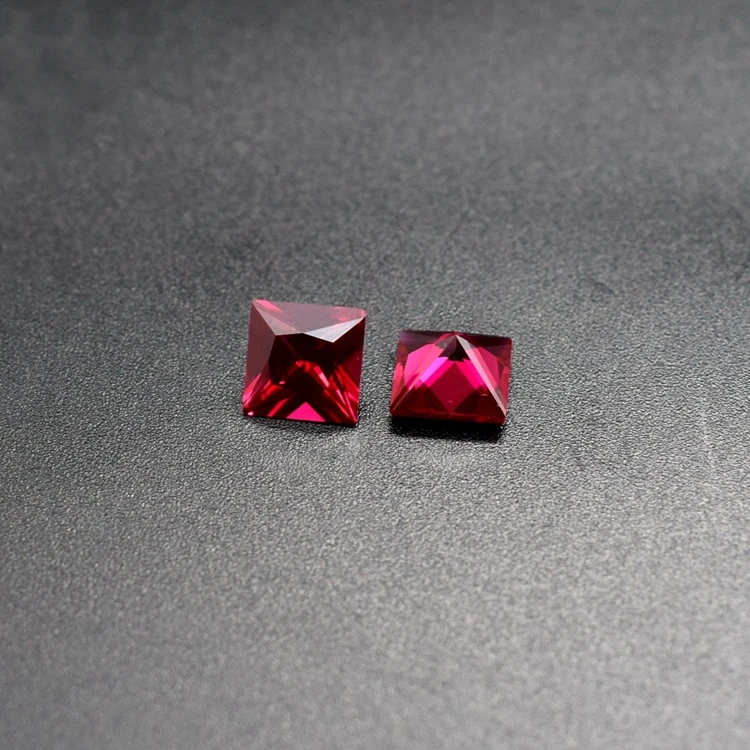 Высококачественный квадратный рубин, цена за камень, драгоценные камни 5 #, корундовый Рубин