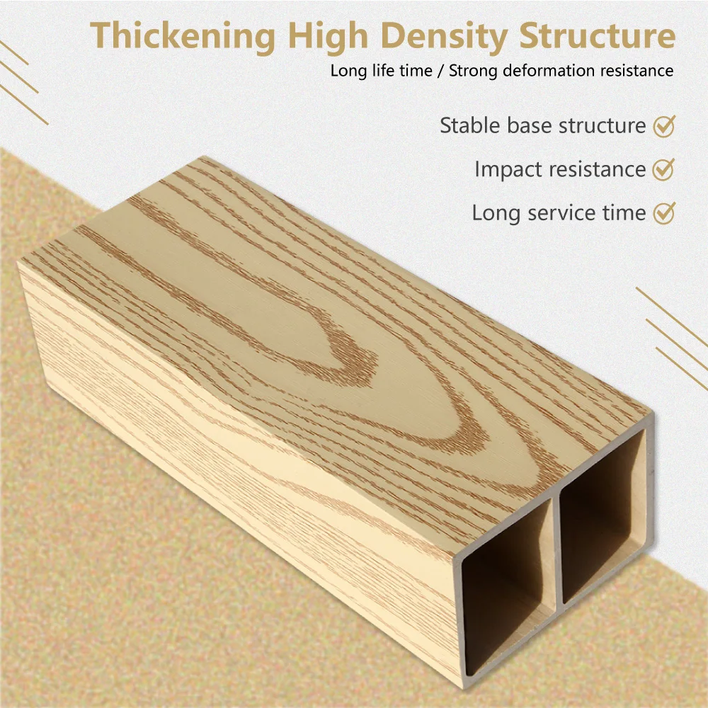 Hollow Mahogany Wood Lumber Wood Composite Timber Tube 75*50mm Best Price Building Materials