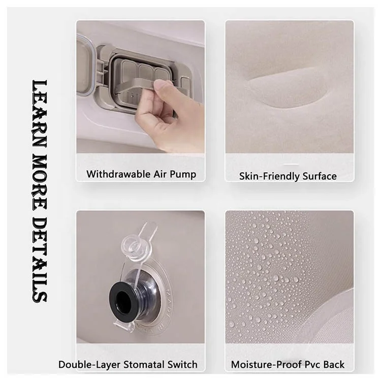 Inflatable Air Bed Ultralight Camping Sleeping Pad Sleeping Mattress with Built In Withdrawable Pump