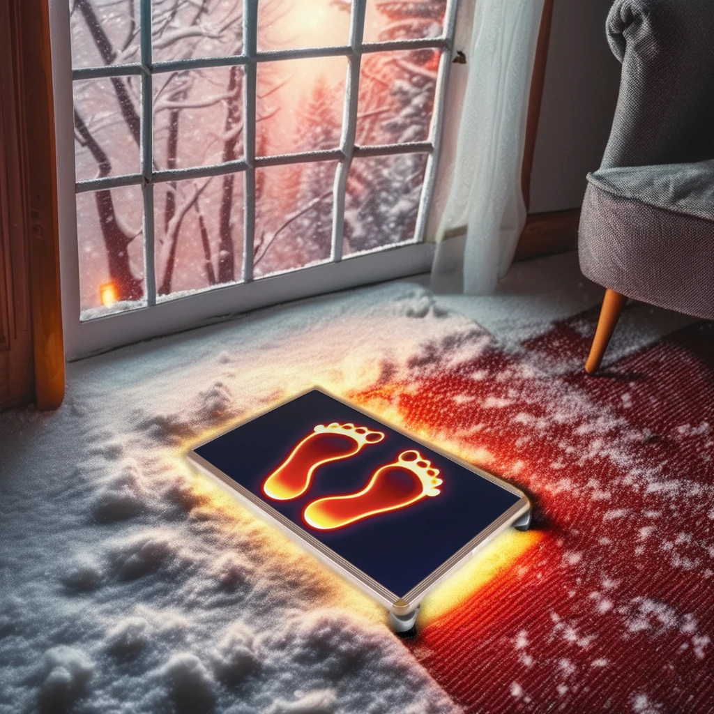 Portable Electric Carbon Crystal Warm Foot Pad for Office Bedroom Plug-In Heating with Cushion No Shoes Required Household Use