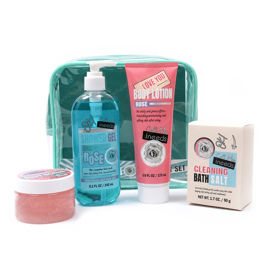 Customized Different Sizes Travel Use Bath Set in Reusable PVC Bag