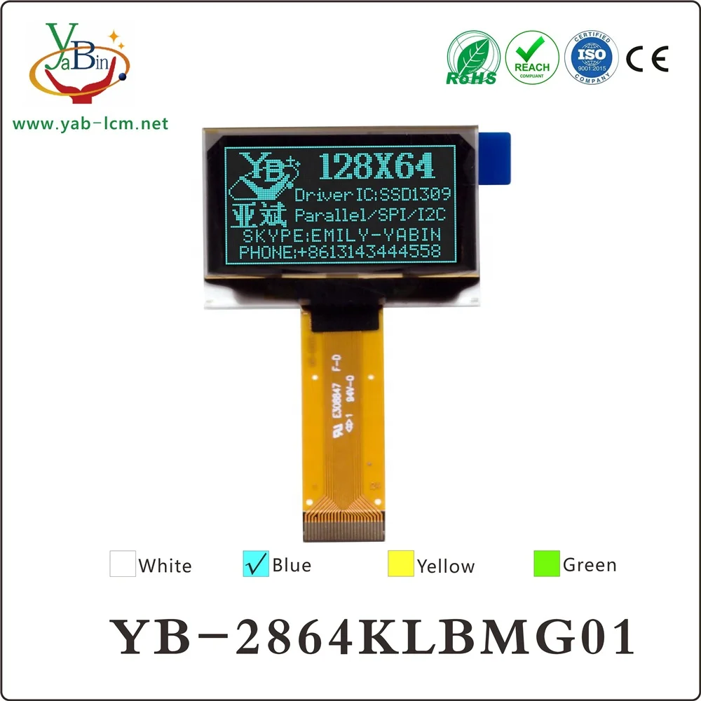 1,54 дюймов монохромный SSD1309, 8-битный 68XX/80XX одновременно 4-провод SPI, I2C интерфейс штекер типа в 24PIN 128X64 12864 Oled LCD 3,3 V