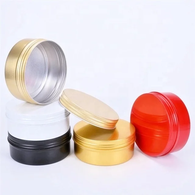 Алюминиевая банка с круглой винтовой крышкой, 10 мл, 50 мл, 60 мл, 100 мл, 120 мл, 150 мл, 200 мл, 2/4 унции, металлическая Жестяная Банка, мыло, бальзам для губ, косметические свечи