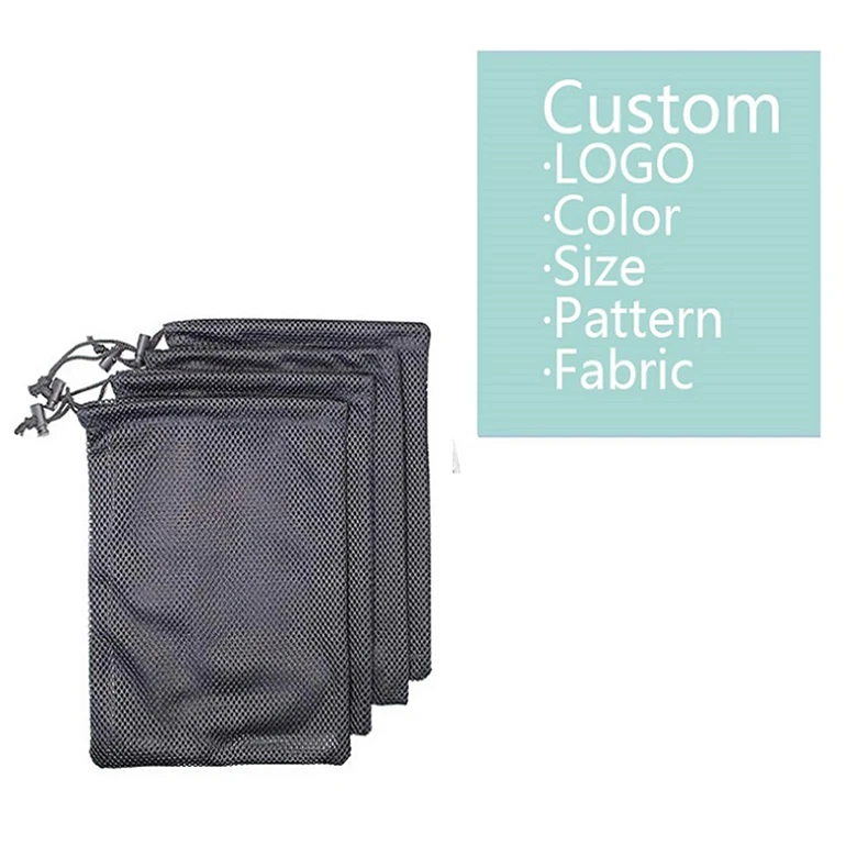 Wholesale Nylon Mesh Drawstring Bag Sac A Cordon Toy Storage Pouch Stuff Sack Pull String Gift Pocket Small Draw string Bags