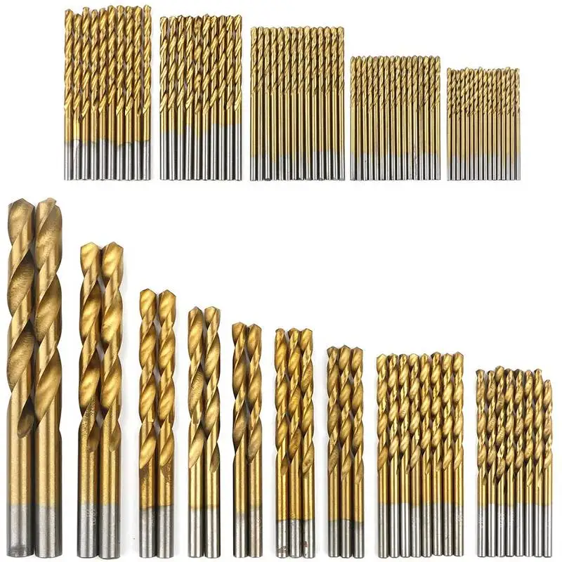 MeiKeLa 99pcs Drill Bit Titanium HSS Coated Drill 1.5mm-10mm Stainless Steel High Speed for Electrical Drill