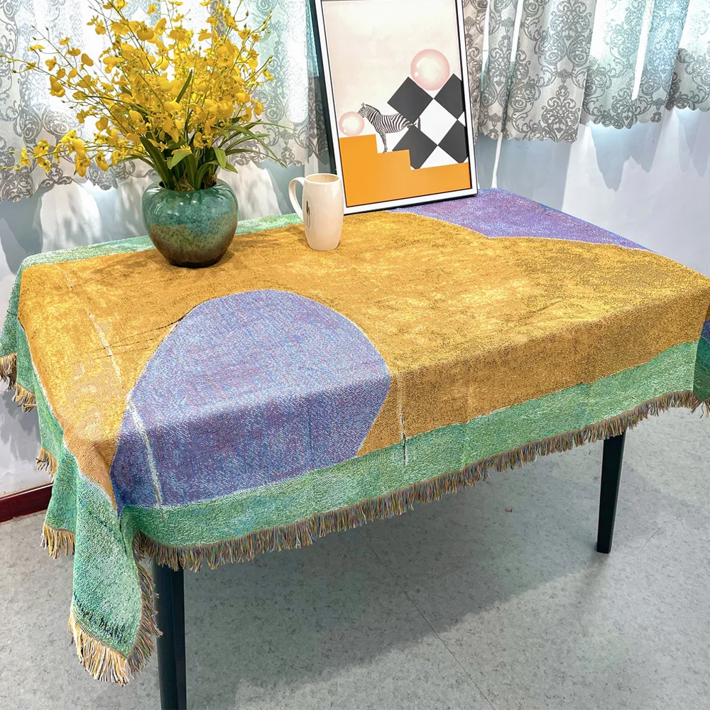 Home textiles custom gourd oil painting design Jacquard Tapestry Woven Throw Blanket with Factory Price