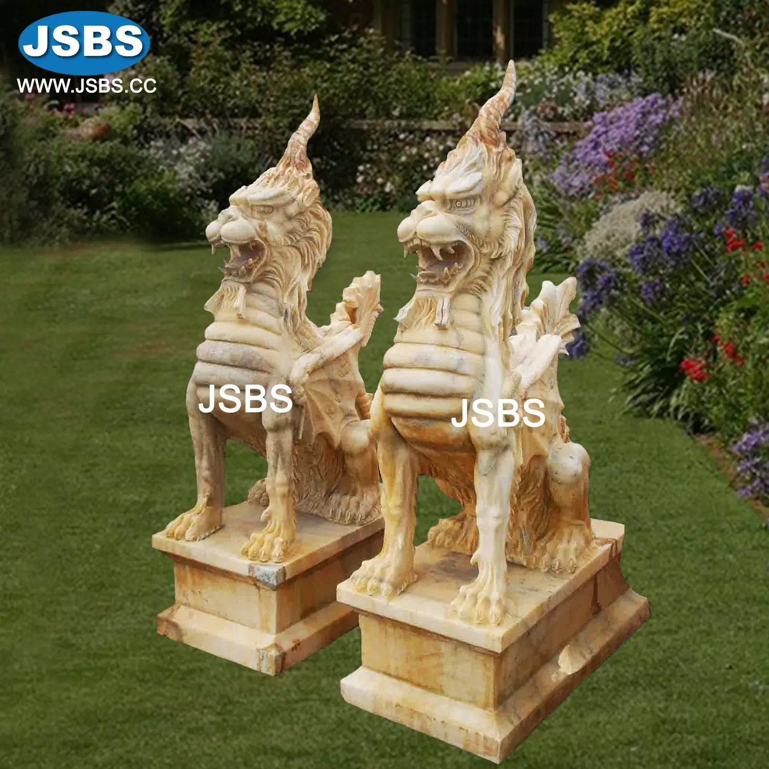 Outdoor Chinese Large Antique Marble Horse Sculpture