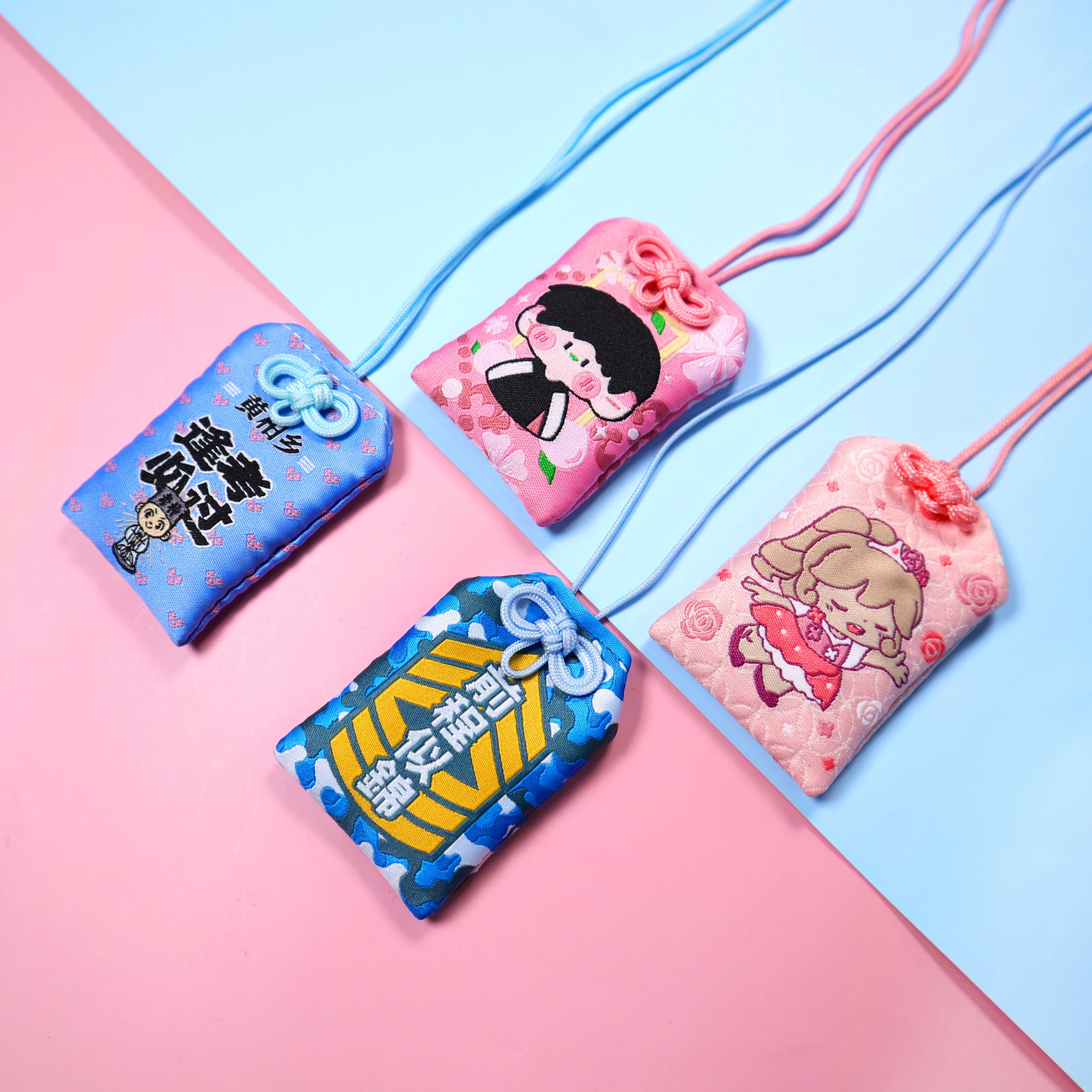Omamori Manufacturer Custom Japanese Amulet Print Anime Goods With String Attached And A Protection Cover
