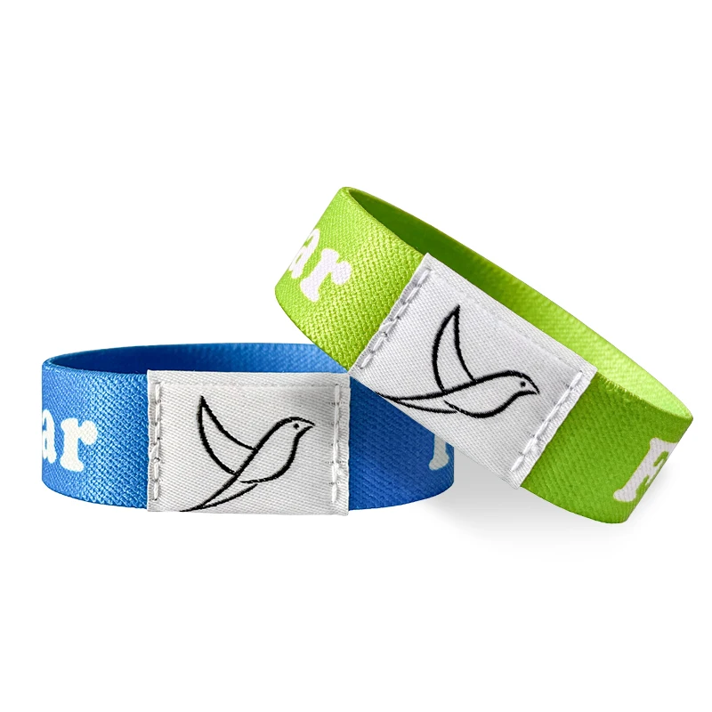 Personalized Elastic Cloth Bracelet Stretchable Waterproof Fabric Material RFID NFC Chip Wristband for Event