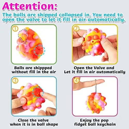 Fidget 3D Stress Balls Toys Autism Sensory Squeeze Toys Toddler Toys for Kids Adult Stress Relief Easter Basket Stuffers