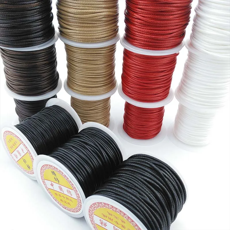 Crafts 1mm 1.5mm 2mm Jewelry Making Beading Crafting Waxed Cotton Cord Thread Leather Rope For Bracelet Necklace Accessories