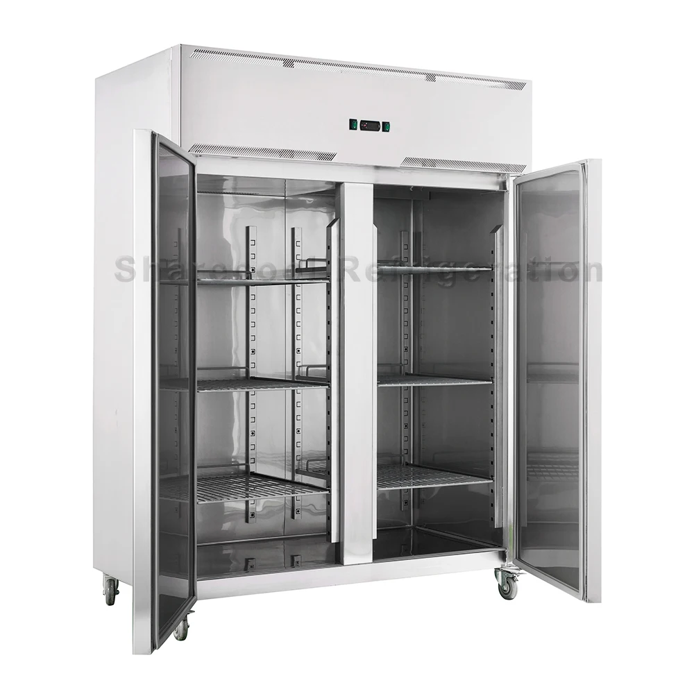 2 Door Restaurant Stainless Steel Commercial Upright Freezer