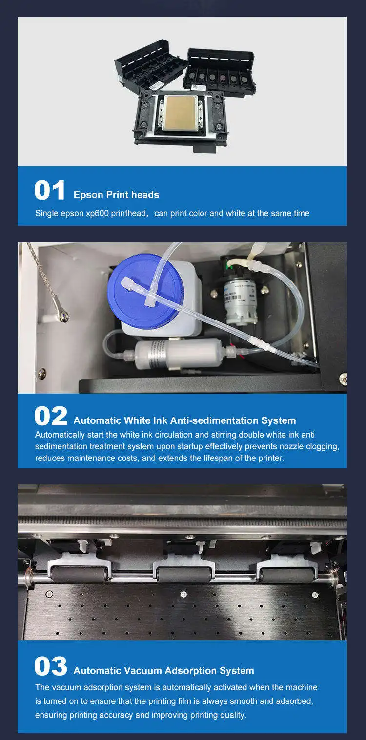 30cm XP600 Single Head DTF Printer Printing Machine A3 with Powder Shaker