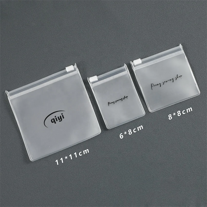 Custom jewelry frosted packaging mini earrings zipper bag with logo zipper bag bag