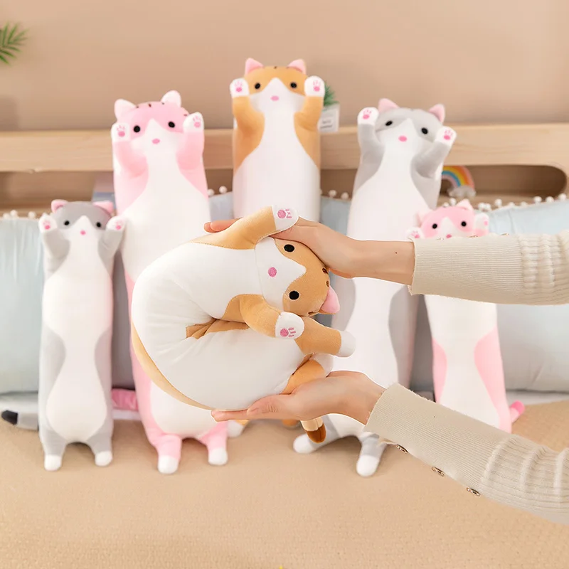 Soft lovely cat large pillow home decoration stuffed toys sleeping hug bed pillows as girl gift