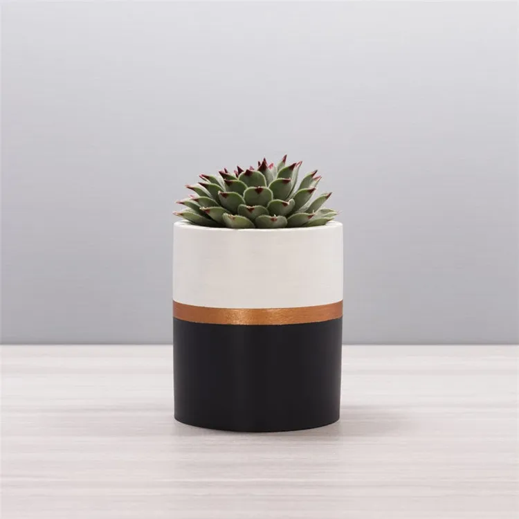 Wholesale custom logo cylindrical concrete garden supplies cement flower pots for home decoration pieces