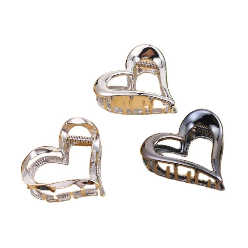 Simple Design Alloy Hairclip Sweet Star Heart Women Jaw Clip Fashion Ponytail Shark Clip Hair Claw Clips