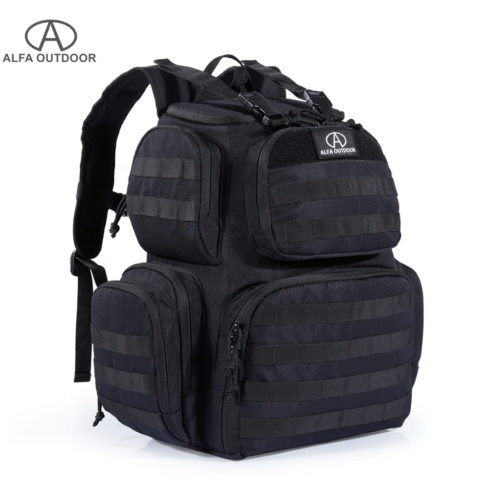 ALFA Large Range Bag Backpack Deluxe Shooting Range Backpack can hold 4 Handguns Mag Storage w/EVA Cradle