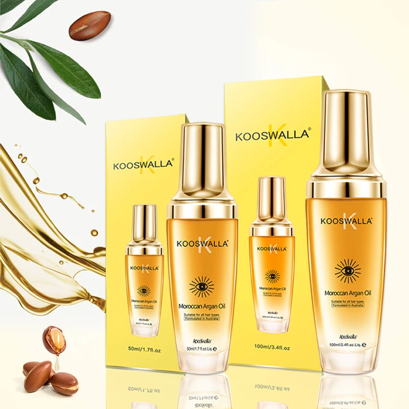 Kooswalla argan oil hair serum organic and pure moroccan argan oil for face and hair