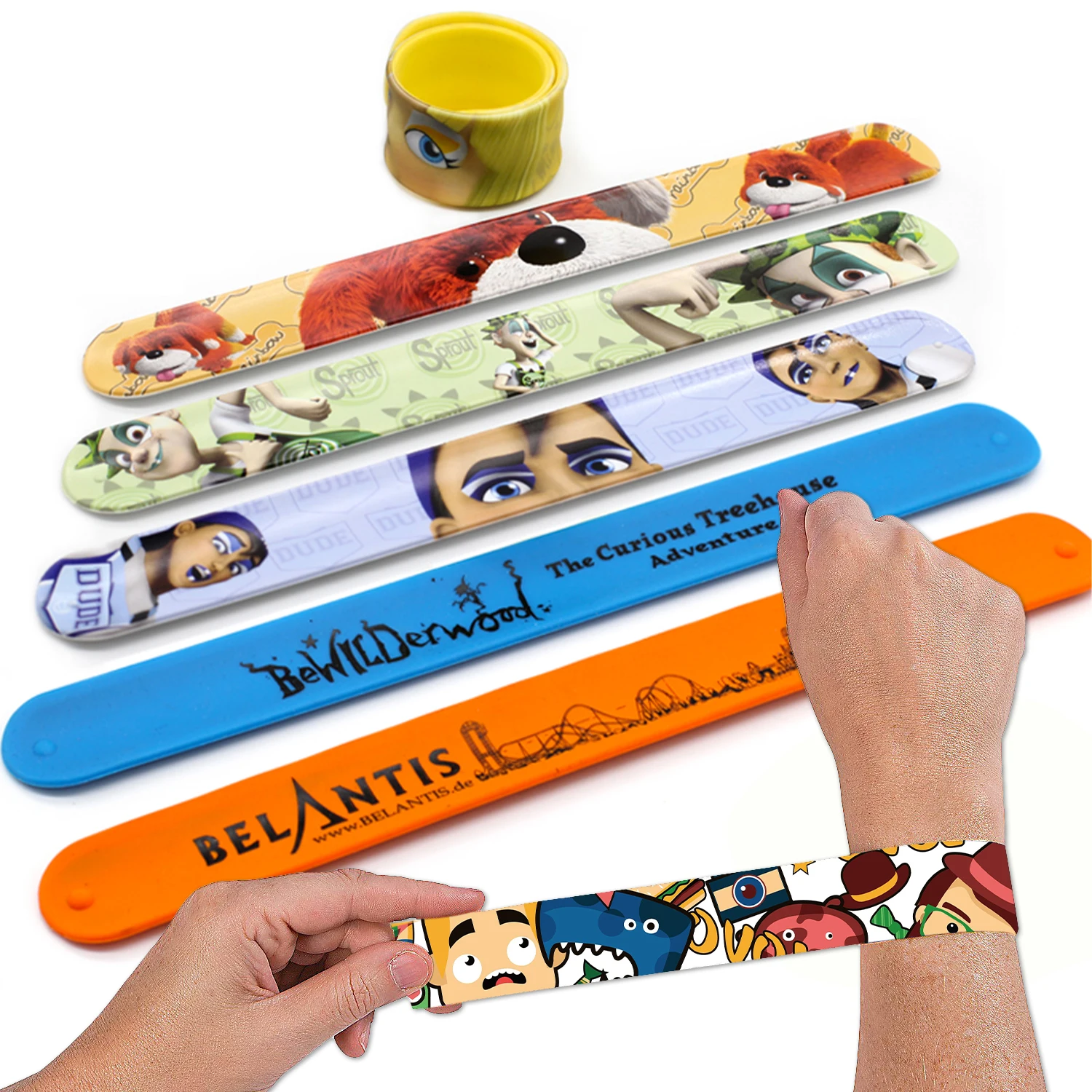 Custom Personalized Animal Print Wristband Silicone Slap Band Sublimation Slap Bracelets For Kids