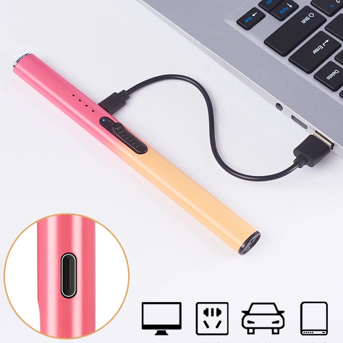 Cheap long slim electric windproof kitchen aromatherapy candle arc lighter