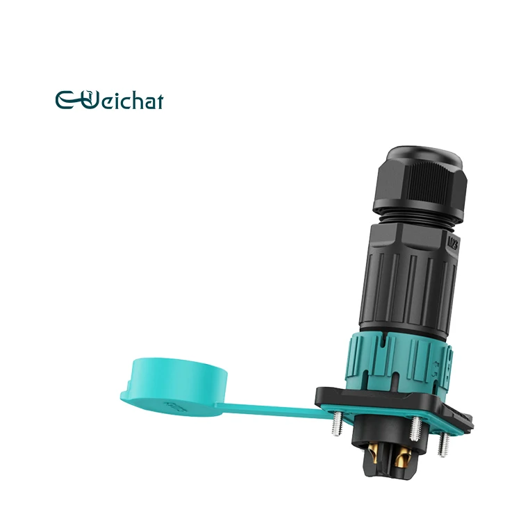 EW-M23MP 2/3/4/5Poles Best  Flange Type Connector Mount Panel Male Female Wire Cable Backlight Led Ip68 Waterproof Connector