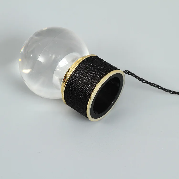 Round Clear Gold Perfume Cap Acrylic ABS Cap With Metal Tag 15mm Spherical Transparent Cover